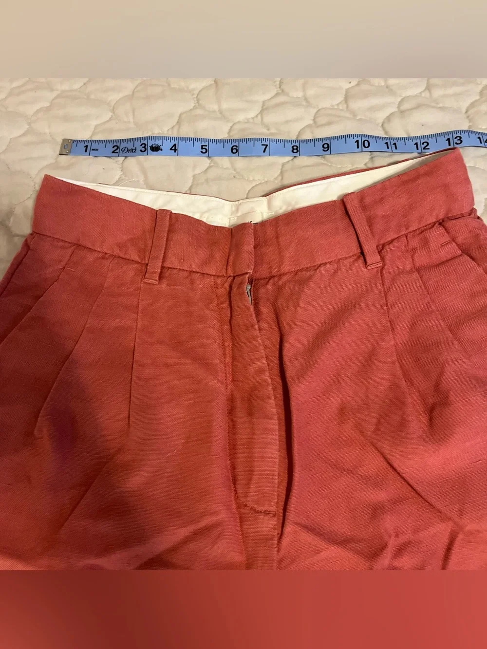 Aritzia Wilfred Pink Coral The Effortless Pants Linen Tailor High Waist Trousers